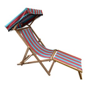 Edwardian Deckchair Light Blue Red Black Stripe Bobsleigh Hires