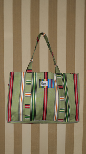 Large Beach Bag Clock Golf Stripe