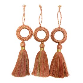 Circle Top Tassels Gold Peach