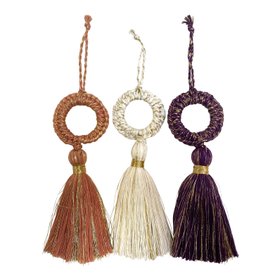 Circle Top Tassels Gold White Gold Peach Gold Purple X3