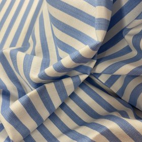 Classic 1cm Stripe Fabric Arctic Pale Blue and White Stripe Swirl