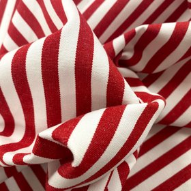 Classic 1cm Stripe Fabric Red White Stripe Cranberry Red Stripe Swirl