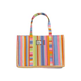 Striped Beach Bag Xl Pink Blue Green Beige Stripe Baseball Hires
