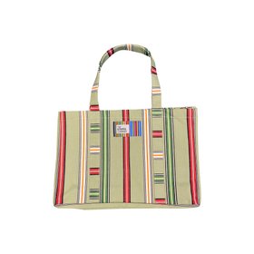 Green Stripe Beach Bag Extra Large Clock Golf Stripe