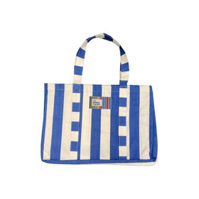 Striped Beach Bag XL Blue and white White Stripe Soccer