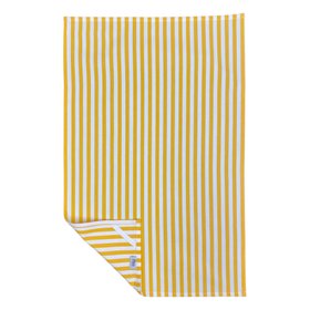 Tea Towels Yellow White 1cm Stripe Daffodil Yellow Hires