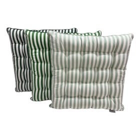 Green Striped Seatpads x 3