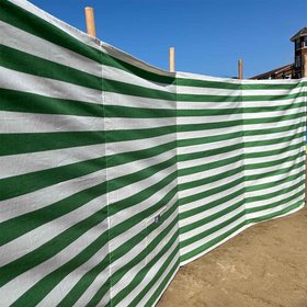 Beach Windbreak Green White Stripe