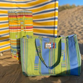 Stripe Beach Windbreaker Yellow Blue Stripes