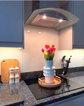 6mm Shaded White Premium Glass Splashback