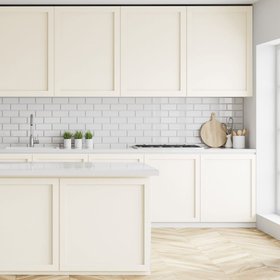Shaded White Slim Kitchen Door