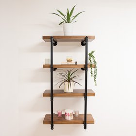Walnut 4 Tier Pipe Shelf - (Image Credit: Tanya Cressey Photography)