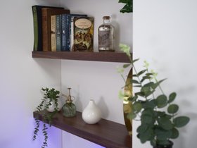 Walnut Floating Shelves