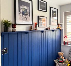 Custom Height V-Groove Panelling - (Image credit: @michelles_home_life)