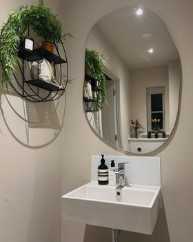 3mm Silver Mirrored Acrylic Oblong Pebble Mirror- (Image Credit: _athomewiththecannings_)