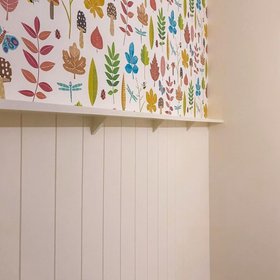 Custom Height V-Groove Panelling - (Image credit: @mamabeesfamily)