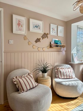Custom Height V-Groove Panelling - (Image credit: @home.byemily)