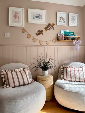 Custom Height V-Groove Panelling - (Image credit: @home.byemily)