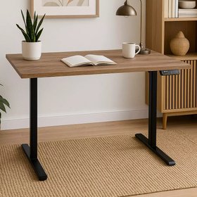 Prefinished Frozen Walnut Veneer Desk with Black Standing Legs