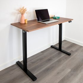 Walnut Desk with Black Standing Legs