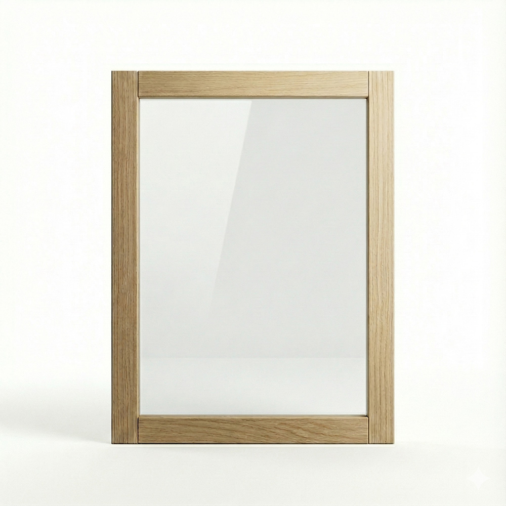 Solid Oak Glazed Slim Shaker Kitchen Door
