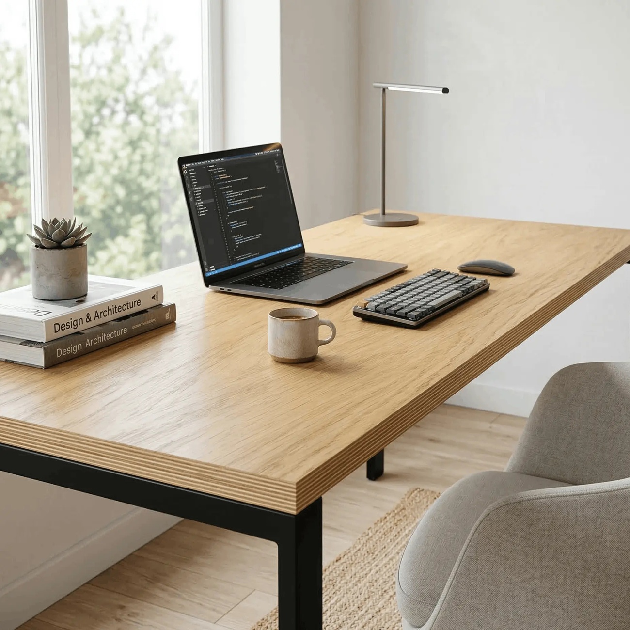 19mm Oak Veneered MDF Desk Table Top