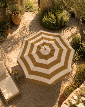 Bounder Stripe Parasol - Soleil Caramel (2.4m)