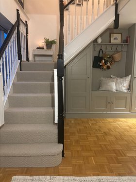 Tapi Carpets & Floors | Carpetright Vulcan Carpet in Beige Herringbone | @thebarnrenovation -
