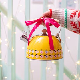 Stove Top Whistling Kettle Stainless Steel Honey Yellow