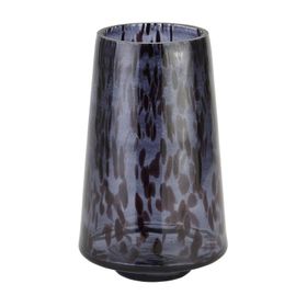 Black & Grey Tortoiseshell Tapered Vase 25cm