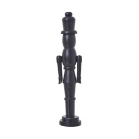 Black Wooden Soldier Nutcracker Ornament – Festive Christmas Decoration 50x12cm