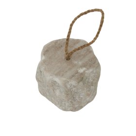 Natural White Marble Door Stop with Jute Rope Handle & Unique Veining – Neutral Decorative Weighted Stone Doorstop 7x10x10cm