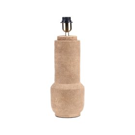 Rustic Brown Stoneware Cylindrical Table Lamp Base with Textured Contemporary Concrete & Ceramic Light Base 45x15x15cm