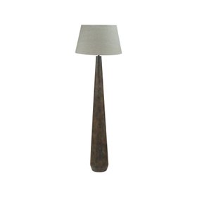 Brown & Green Aged Metal Floor Lamp with 50cm Pistachio Green Linen Tapered Shade 158x50x50cm