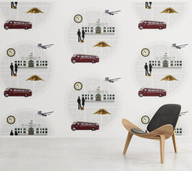 Croydon Airport Art Deco Geometric Wallpaper
