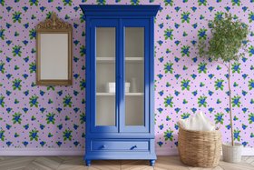 'Blueberry Romance' wallpaper in lilac