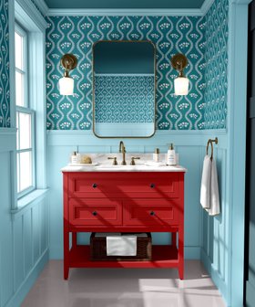 Ginkgo Parade wallpaper in teal