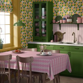 Citrus Blooms wallpaper in pink