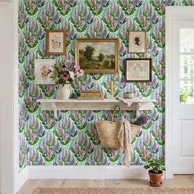 'Summer Spires' luxury floral wallpaper in green