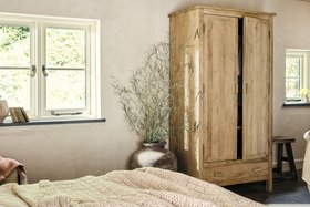 Vivan Grooved Wood Wardrobe