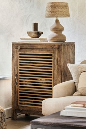 Ibo Reclaimed Wood Slatted Low Cabinet