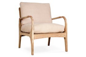 Jaya Acacia Wood & Linen Occasional Chair