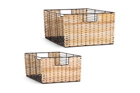Montali Iron & Rattan Storage Baskets set of 2