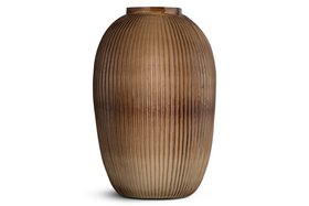 Linsy Ribbed Glass Vase Small