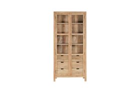 Artha Mango Wood & Glass Tall Cabinet