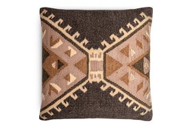 Shukhi Wool & Cotton Cushion Cover Black & Brown