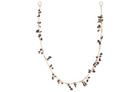 Tanu Mango Wood Beaded Garland Brass & Ruby