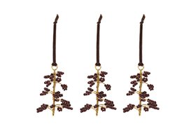 Tanu Mango Wood Beaded Baubles Set Of 3
