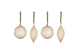 Nirav Wire Baubles in  Brass Set of 4