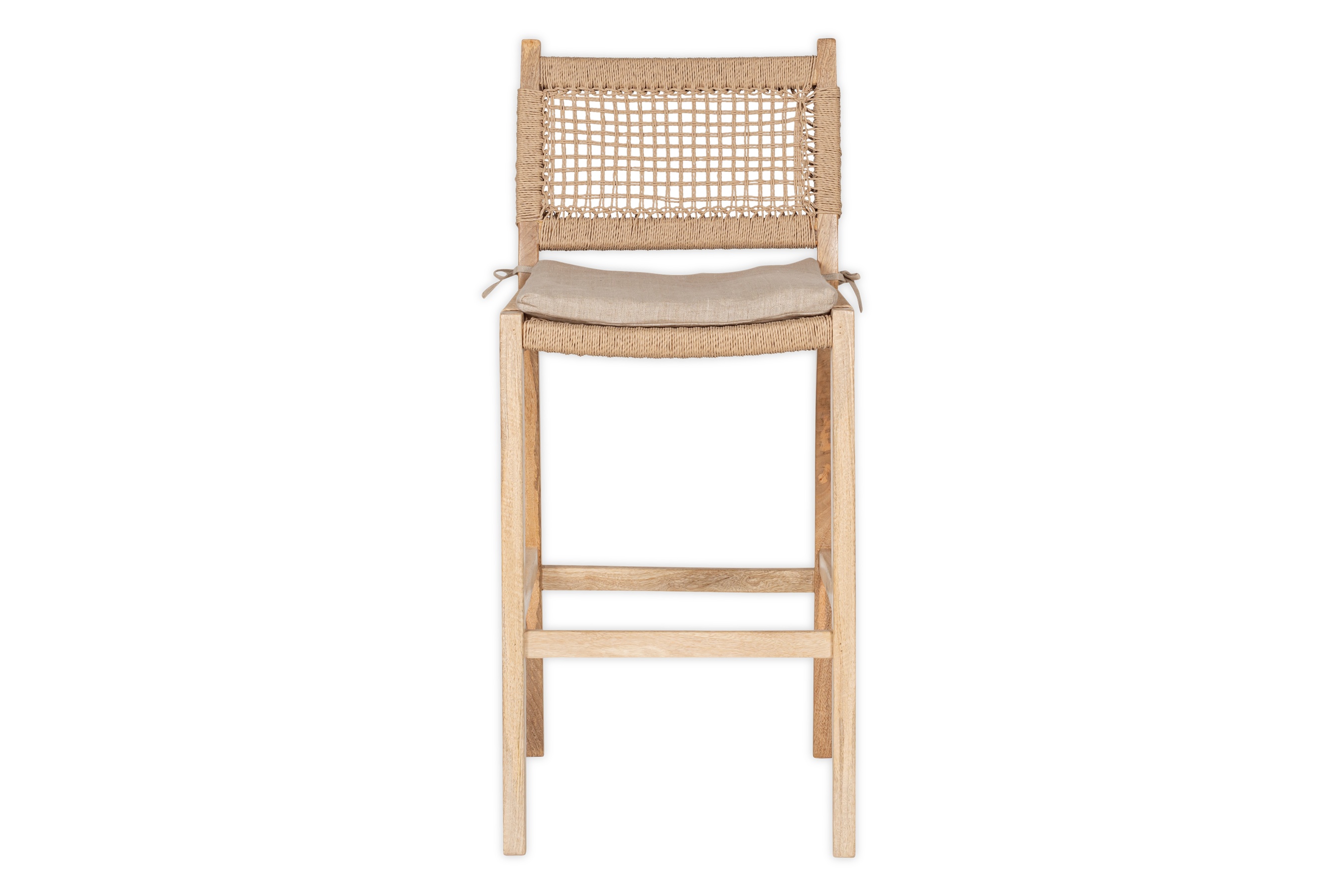 Aamani Mango Wood & Cord Counter Chair